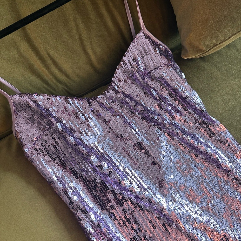 Galvan London Purple Sequin Dress - Picture 2 of 6